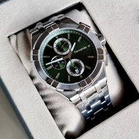 Montre pour homme à quartz, style simple avec cadran à aiguilles, lumineuse, étanche, bracelet en acier inoxydable, mouvement SEIKO