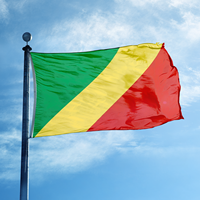 Nouveau Drapeau Personnalisé 2025 de 90x150cm (3x5 pieds) de la République du Congo (référencé comme « Congo (Brazzaville) »)