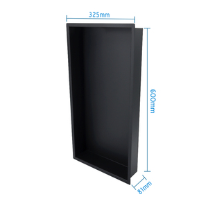 <span class=keywords><strong>Niche</strong></span> de <span class=keywords><strong>douche</strong></span> encastrée en acier inoxydable SUS304 noir mat étanche avec étagère de rangement intégrée pour salle de bain - Product Image 1