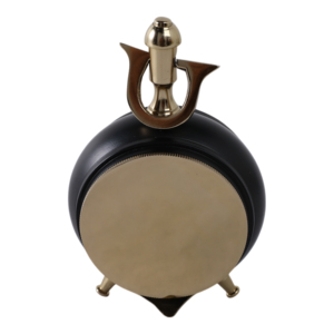 Orologio da Tavolo Rotondo ELEVARRE con Numeri Romani e Accenti Oro su Sfondo Nero, Stile Moderno Transizionale - Product Image 4