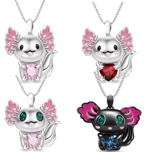 Collier pendentif salamandre à grandes oreilles volantes électroplaqué, motif dessin animé, tendance, nouveau, best-seller transfrontalier - Product Image 1