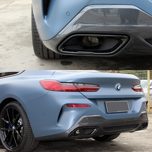 ปลายท่อไอเสียสแตนเลสสตีลสีดำเงาประสิทธิภาพสูงสำหรับ BMW 840i G15 G16 2019-2022 แบบสี่เหลี่ยม - Product Image 6