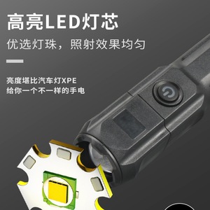 XPE Led Flashlight <b>Rechargeable</b> Zoomable Outdoor Portable Plastic <b>Torch</b> - Product Image 1