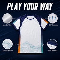 T-shirt de sport personnalisé en coton 100 % avec patchwork par sublimation, séchage rapide, respirant, anti-plis pour activités sportives en extérieur, 180 grammes