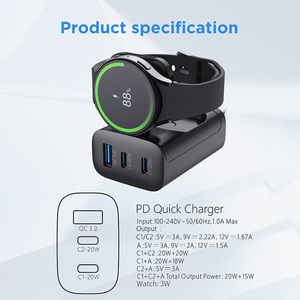Merryking UKปลั๊ก43Wพับพอร์ตUSB C Fast Chargerอะแดปเตอร์ไร้สายชาร์จสําหรับApple <span class=keywords><strong>Watch</strong></span>สําหรับ<span class=keywords><strong>iPhone</strong></span> <span class=keywords><strong>13</strong></span> 14 15 <span class=keywords><strong>Galaxy</strong></span> <span class=keywords><strong>Watch</strong></span> - Product Image 5