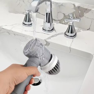 <b>Electric</b> Spin <b>Scrubber</b> Cordless Spin <b>Scrubber</b> with 6 Replaceable Brush Heads <b>Electric</b> Cleaning Brush Cleaning Tools - Product Image 2