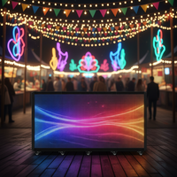 Table de DJ pliable à LED P2.6 3.91mm 500x1000mm, façade de cabine DJ, mur vidéo LED pliable à 6 côtés pour cabine DJ