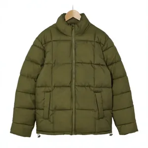 Brown Hoodies Puffer Running <b>Jacket</b> Women <b>Men</b> <b>Summer</b> Casual Thin Polyester Wadding Long Zipper Front Waterproof Windproof Coat - Product Image 3