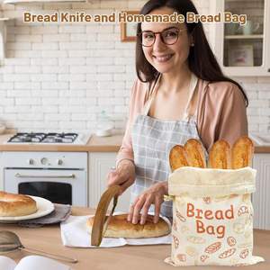 <span class=keywords><strong>Cuchillo</strong></span> de pan de lazo de madera <span class=keywords><strong>pequeño</strong></span> Premium de 16 ", <span class=keywords><strong>cuchillo</strong></span> de pan de masa fermentada duradero con Juego de bolsas de pan - Product Image 3