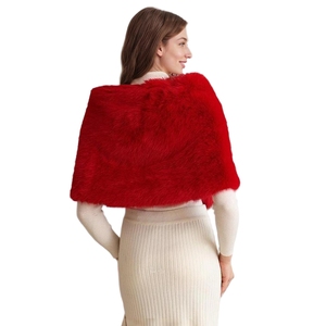 Châle de mariage élégant en fausse fourrure de renard pour femme, écharpe chaude et moelleuse pour l'hiver, idéal pour les fêtes et le Nouvel An - Product Image 6
