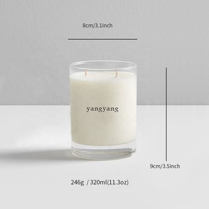 شعار مخصص فارغة شمعة معطرة فاخرة شمعة من الزجاج الشفاف جرة مع غطاء - Product Image 3