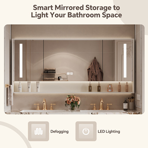 <span class=keywords><strong>Meuble</strong></span>-lavabo de salle de bain avec vasque simple/double, miroir LED intelligent anti-buée, armoire avec plan de travail en marbre - Product Image 4