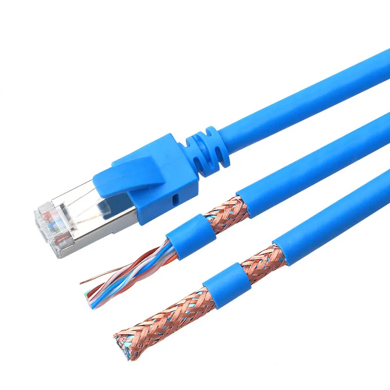 Cabo de rede Ethernet UTP FTP SFTP STP de cobre puro de alta qualidade 0.5-30M Cat5 Cat5e Cat6 Cat6a Cat7 rj45