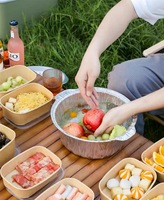 Plat en aluminium jetable avec couvercle, 950 ml, pour cuisson, voyage, camping, chauffage