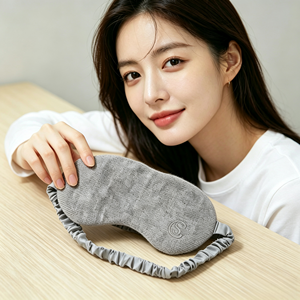 Luxury 100% Cashmere Knitted Sleep <b>Mask</b> Silk Lining Scrunch Strap Custom Embroidery Blackout <b>Eye</b> Cover - Product Image 5