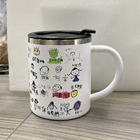 Mug à café avec poignée, en acier inoxydable 304 écologique, revêtement blanc pour sublimation, personnalisation du logo DIY, fourni par l'usine
