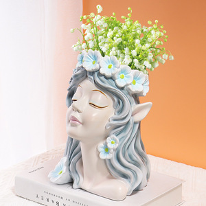Style européen décoration <span class=keywords><strong>de</strong></span> <span class=keywords><strong>la</strong></span> maison créative fleur fée fille pot <span class=keywords><strong>de</strong></span> fleur vase <span class=keywords><strong>salon</strong></span> foyer résine décoration - Product Image 3