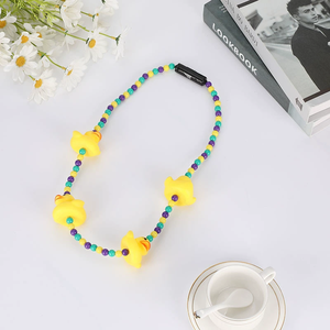 الصين مصنع بيع بالجملة زينة الحزب متوهجة أدى تضيء Fleur de Lis قلادة ماري غرا الخرز وامض كرنفال القلائد - Product Image 5