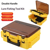 Boîte de rangement pour matériel de pêche en ABS robuste, double compartiment, étui à leurres portable pour la pêche en eau douce et en eau salée