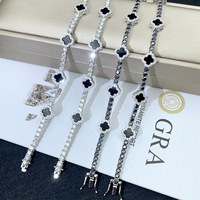 Nouveau design, testé, 3 mm, argent sterling 925 pur, bijoux de luxe tendance hip-hop, moissanite, bracelets tennis à quatre clés