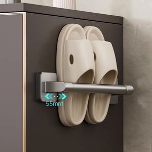 Support mural Zhenhui pour pantoufles de salle de bain, avec ventouse de 55 mm, solution de rangement pour porte de toilettes, en aluminium - Product Image 1