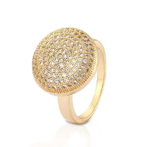 Оптовая продажа, дешевая цена, подарок, 18-каратное золото, циркон, Ювелирное кольцо, персонализированное регулируемое модное кольцо на заказ для женщин