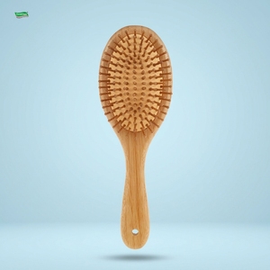 Spazzola per Capelli in Legno di Bambù 100% Naturale OEM Professionale per Donne, Districante, Massaggiante per il Cuoio Capelluto, Ecologica con Setole Morbide - Product Image 1