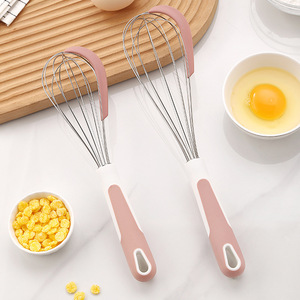 Batteur à œufs double usage avec spatule en silicone, fouet en acier inoxydable pour la pâtisserie, outil de mélange pour la cuisine - Product Image 2