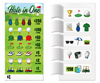 Tarjetas de Juego Personalizadas con Temática de Golf y Cinco Ventanas, Diseños Múltiples, Impresión CMYK en Cartón de Doble Cara, con Sistema de Tirador