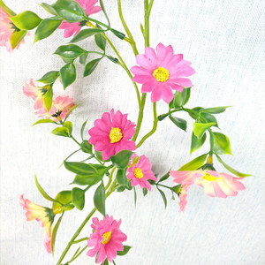 Guirlandes artificielles de fleurs en soie et plastique, orchidées vertes et tournesols roses, pour décoration de mariage et de maison, et pour enroulement de tuyaux de plafond - Product Image 2