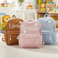Mochila Infantil Personalizada con Nombre, Mochila Escolar de Pana para Niños