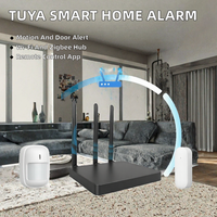 Kit de système d'alarme intelligent pour maison connectée AG-security DP-W05 Tuya, détecteur de mouvement en alliage d'aluminium, répéteur WiFi, portée de détection 50-100m, application
