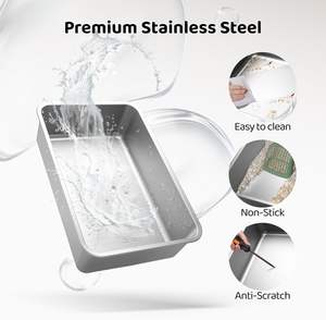 ZMaker Edelstahl Katzen toilette mit Deckel Geschlossene hochseitige Katzen toilette mit abnehmbarem Deckel Große Katzen toilette aus Metall - Product Image 4