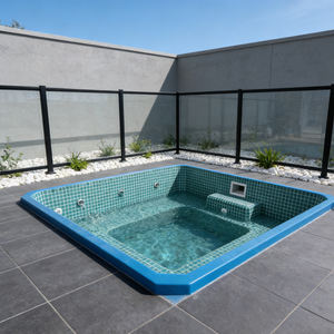 Mini-piscine en fibre de verre Villa Garden Square avec marches intégrées pour usage SPA, piscine hors sol, spa extérieur - Product Image 5