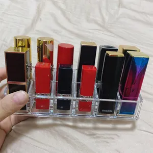 Niseven Hot Bán 12 Lưới Máy Tính Để Bàn Trang Điểm Tổ Chức Trong Suốt Acrylic Lip Gloss Chủ Máy Tính Để Bàn Son Môi Lưu Trữ Hộp