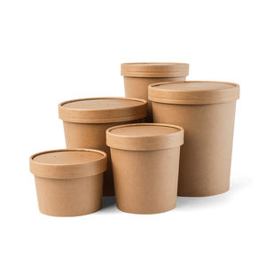 ย่อยสลายได้เป็นมิตรกับสิ่งแวดล้อมคราฟท์สลัดชามกระดาษที่มีฝาปิดกระดาษ - Product Image 3