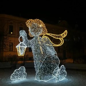 Giant Illuminated Angel Christmas Decoration <b>Light</b> 3D Metal Frame LED Motif Sculpture for Mall and Park - Product Image 1