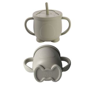 Custom Silicone Straw Drinking Portable Durable Cartoon Penguin Soft <b>Cup</b> for Outdoor - Product Image 1