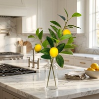 Branches de citron artificielles style Ins, accessoires de photographie pour arrangements floraux esthétiques d'hôtels, décorations d'Halloween et de Noël
