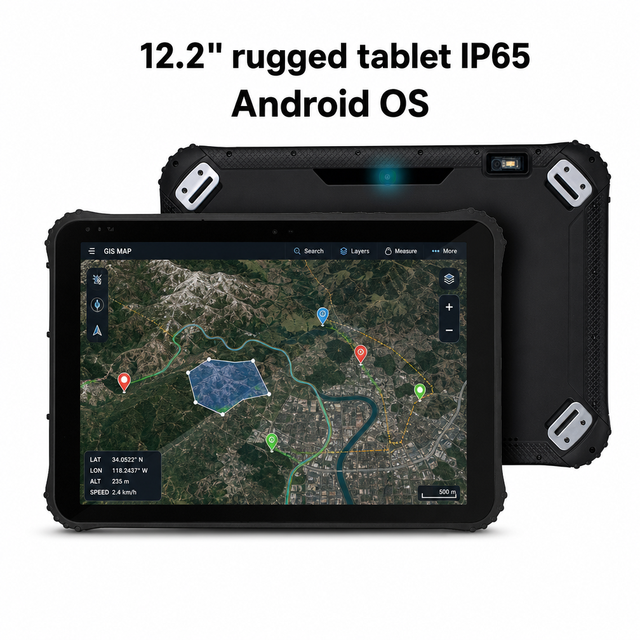 Newest RT12A 12.2 Inch Android 14 Rugged Tablet Qualcomm Processor 8GB 128GB IP65 Waterproof 1D 2D Barcode Scanner