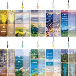 Myway 20 Pieces <strong>Bible</strong> Verses Inspirational <strong>Scripture</strong> <strong>Bookmark</strong> Motivational Positive Page Marker with Cross Pendants - Product Image 6