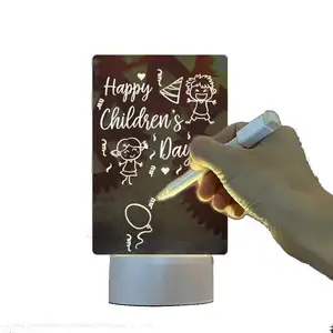 공장 정리 판매 크로스 보더 앰비언스 라이트 크리에이티브 선물 메모장 led 책상 램프 usb 메시지 보드 (펜 포함) 어린이 기