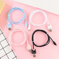 SD-260 mignon dessin animé 3A 60W 1M chargeur Superfast USB vers Type C Micro lumière câbles de données fils pour Iphone 6 7 XS 12 13 14 15