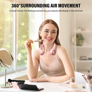 Ventilateur de cou réglable pour la course à pied, 360° °   Ventilateur personnel rafraîchissant, super silencieux, rechargeable par USB, 3 vitesses, puissant, vent fort - Product Image 2