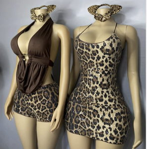 Peeqi D3813642G nuovo abito da sera stile <span class=keywords><strong>leopardato</strong></span> abito da sera con perline stile Nightclub stile <span class=keywords><strong>leopardato</strong></span> abito da sera - Product Image 1