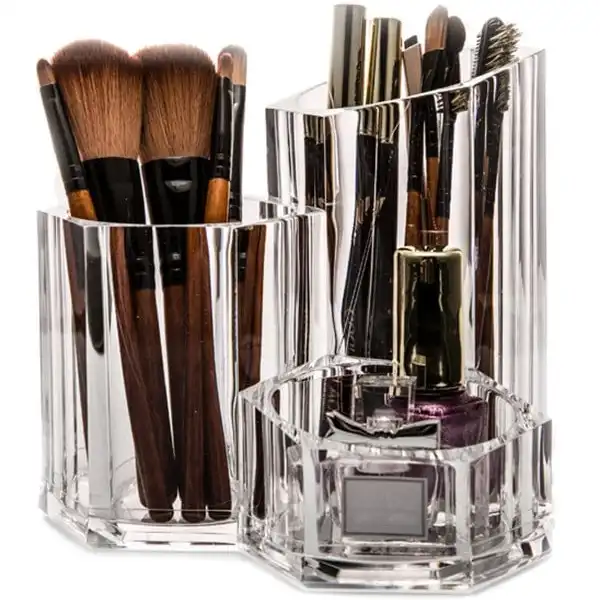 Desktop Brushes Organizer with Lid Clear Acrylic Makeup Organizer Lucite  Brush Holder - China Desktop Brushes Organizer and Acrylic Makeup Brush Cup  Holder price