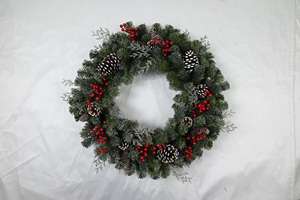 พวงหรีดคริสต์มาสประดับตกแต่งเทศกาล ผลสน ผลเบอร์รี่ สำหรับตกแต่งบ้านในฤดูหนาว - Product Image 3