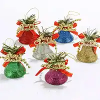 3 peças de Plástico Colorido Conjunto Da Árvore de Natal Sino Pendurado Sinos Jingle Bells Artesanato Decorações