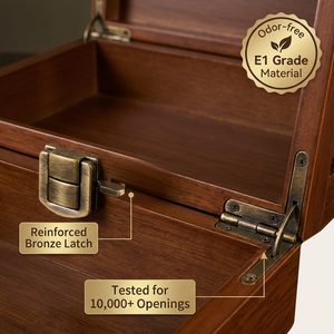 <span class=keywords><strong>Caja</strong></span> <span class=keywords><strong>de</strong></span> Almacenamiento <span class=keywords><strong>de</strong></span> <span class=keywords><strong>Madera</strong></span> Clásica Tallada a Mano, Estilo Retro, <span class=keywords><strong>con</strong></span> <span class=keywords><strong>Tapa</strong></span> <span class=keywords><strong>con</strong></span> Bisagras para Guardar Collares y Relojes - Product Image 4