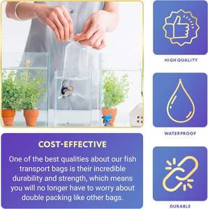 أكياس شفافة 8 بوصة × 15 بوصة 3 مل من أجل نقل الأسماك البحرية والاستوائية أكياس تخزين للأسماك الحية - Product Image 2
